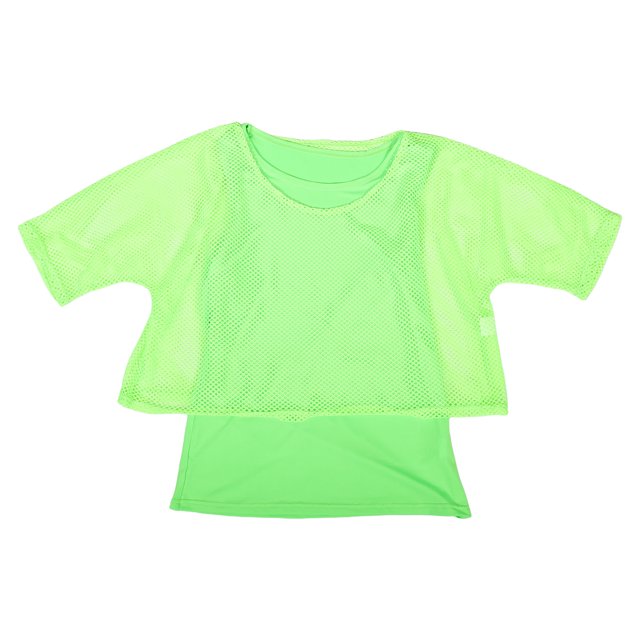 BRIGHTFUFU Neon Party Outfits para mujeres ideales para fiestas de baile con tops y mangas de redes de pescado para celebraciones temáticas retro de los años ochenta
