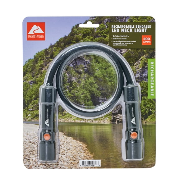 Ozark Trail 500 Lumen Rechargeable Neck Light – Hands-Free, Adjustable & Durable for Outdoor & Work Use