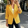thumbnail image 3 of TGSLY Women's Plus Size Linen Blazer Lightweight Thin Notched Lapel Single Breasted Button Coat Loose Casual Solid Color Long Sleeve Suit Jacket M, 3 of 8