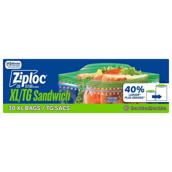 Ziploc® XL Sandwich Bags with Grip 'n Seal Technology