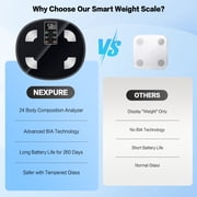 NEXPURE Smart Body Fat Scale, 24-in-1 Digital BMI Bathroom Scale, with Body Fat & Muscle Mass, Bluetooth, 400lb