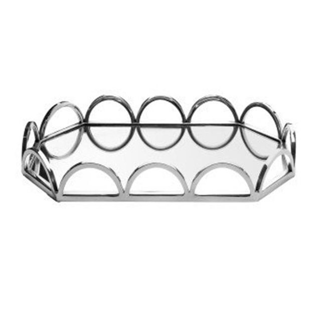 2 x 9,75 x 17 Po Plateau Miroir Ovale avec Boucle Design