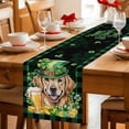 thumbnail image 5 of St Patricks Day Table Runner - 48 Inch Long Watercolor Dogs Green Shamrock Plaid Cotton and Linen Blended Dress Scarves Farmhouse Table Runner for Kitchen Dining, Coffee Table, 13" x 48", 5 of 8