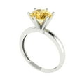thumbnail image 2 of 2 ct Round Cut Simulated Yellow Diamond Solitaire Engagement Ring for Women in 18K White Gold, 2 of 5