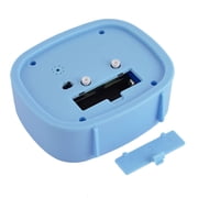 Unique Bargains Household Office Desktop Plastic Oval Silent Battery Powered Arabic Number Alarm Clock Blue