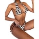 thumbnail image 4 of Traje de baño de dos piezas para mujer, traje de baño con estampado Floral, recorte Sexy, Push Up, encaje, conjunto de Bikini triangular con cuello Halter, traje de baño, 4 of 4
