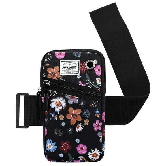HAWEE Cell Phone Arm Bands Bag for Women Sports Running Pouch Hold Smartphone 6.28 Inches Full-screen, Colorful Flower