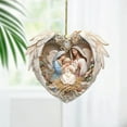 thumbnail image 4 of SLYNSHome Nativity Scene Ornaments Valentine's Day Gifts Heart Shaped Religious Jesus Ornament Acrylic Hanging Decor, 4 of 6