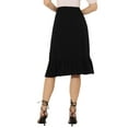 thumbnail image 3 of INSPIRE CHIC Women's Casual Ruffle Hem Asymmetrical High Elastic Waist Wrap Skirt, 3 of 5