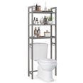thumbnail image 1 of Costway Over-The-Toilet Storage Shelf Space Saving Metal Bathroom Organizer Hooks Grey, 1 of 9
