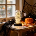 thumbnail image 6 of Halloween Decorations Indoor LED Light Up Glowing Cute White Girly Ghost in Glass Dome Battery-Operated Halloween Tabletop Decor for Shelf Mantel Spooky Party Display, 6 of 6