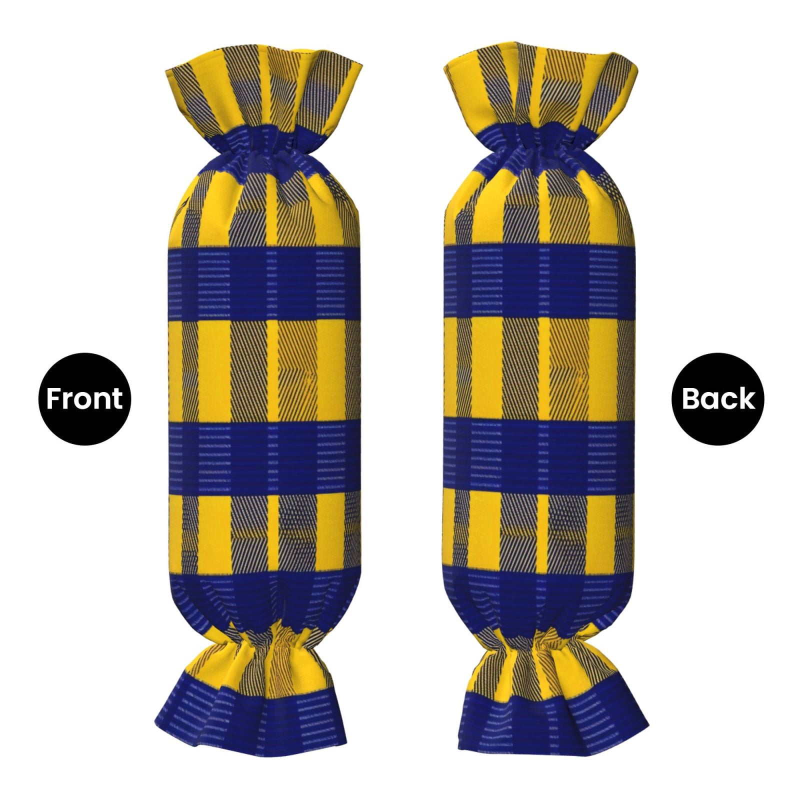 Candy Throw Pillow Travel Cervical Pillow Cylindrical Neck Body Cushion With Insert For Bed Couch Home Decor 9.8x24.4in Buffalo Plaid Check Yellow Royal Blue