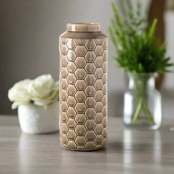 Rovari Octagon Pattern Ceramic Vase