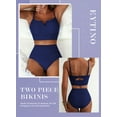thumbnail image 3 of Eytino Women's V-Wire Bathing Suits Bikini Swimsuits Two Piece Swimsuits 2026 Tummy Control Swim Suits Navy Blue L, 3 of 7