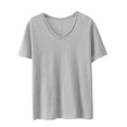 thumbnail image 2 of Helii Light Blue Womens Tops Women's V Neck Half Sleeve Solid Casual Loose Fit Basic T-Shirt Top for Women, 2 of 6