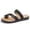 Black, variant on Women's Toe Loop Slide Sandals Comfortable Flip-Flop Style Flat Slip On Sandals with Cushioned Footbed & Non-Slip Sole for Summer Casual Daily Wear