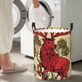 thumbnail image 5 of Fuzoiu Mythical Red Stag Illustration Print Circular Hamper,Laundry Basket with Handle,Collapsible Laundry,Dirty Clothes Storage Basket,for Bedroom Bathroom Dorm Living Room-Medium, 5 of 6