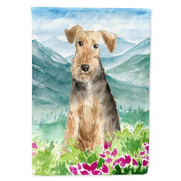 Carolines Treasures CK2516GF Mountian Flowers Welsh Terrier Flag Garden Size  Small multicolor
