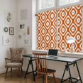 thumbnail image 5 of Orange White Geometric Kitchen Curtains 45 Inch Length, Modern Abstract Art Tiers Curtains for Bathroom Bedroom Cafe, Light Filtering Small Window Treatment Short Tiered Drapes 2 Panels 42"Wx45"L, 5 of 8