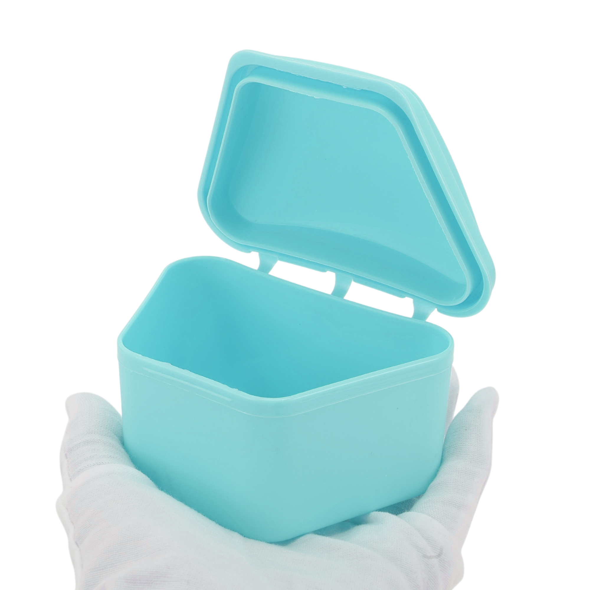 Unique Bargains Portable Trapezoidal Retainer Case Braces Box 1 Pc Light Blue