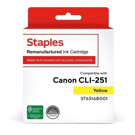 UPC: 0718103218238 | TRU RED Canon CLI-251Y (6516B001) YW Remanufactured Standard Yield Ink Cartridge TR6516B001/SIC-