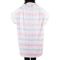 thumbnail image 3 of SofiePJ, Women's, Long Sleeve Fleece Printed Pull Over Hooded Sleepshirt with Pom poms, Pink Gray, XL, 3 of 3