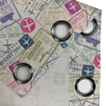 thumbnail image 4 of Ambesonne Airplane Grommet Curtain, Passport Stamps Cities, 50" x 96", Eggshell and Pink, 4 of 6