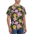 thumbnail image 2 of Vsdgher Colorful Roses Print Men's Dry Fit Mesh Athletic Shirts Moisture Wicking Tennis T-Shirt Tops, 2 of 9