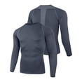 thumbnail image 7 of Annhoo Slim Athletic Shirts for Men Crew Neck Stretchy Workout Tops Lightweight Comfy Basic Layer Pullover, 7 of 7
