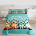 thumbnail image 2 of Manfei Animal Cat 3 Pieces Queen Comforter Set for Boys Girls,Cartoon Animal Ultra Soft Bedding Sets,Kawaii Pet Bedding Comforter Set Breathable,Breathable Home Decor,Reversible, 2 of 8