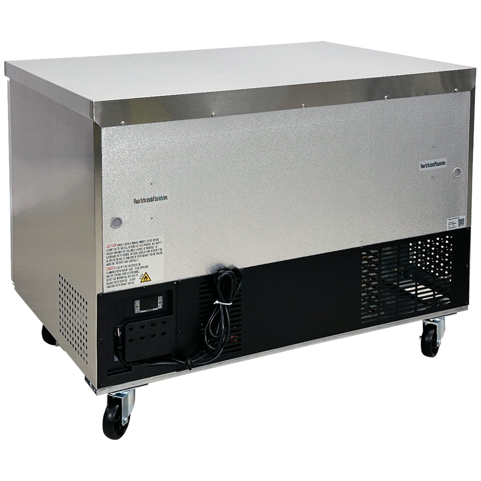 48" Undercounter Refrigerator – 12 Cu. Ft. 115V R290 Commercial Cooler NSF/ETL Stainless Steel, 2 Door, 1/5 HP