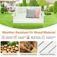 thumbnail image 6 of Gymax 2-Person Porch Swing Chair Wooden Garden Swing Bench w/ Adjustable Chains White, 6 of 8