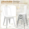 thumbnail image 2 of YUONAO Metal Dining Chair Set of 4, Stackable Trattoria Bistro Chairs for Indoor and Outdoor Use, Vintage Chic Side Chair for Cafe, Kitchen, Patio, Restaurant(Ivory White), 2 of 12