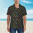 thumbnail image 2 of Pofeuu Colorful Paw Print Hawaiian Shirt for Men Sleeves Casual Button Down Summer Beach Dress Shirts T-Shirts,, 2 of 7