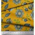 thumbnail image 3 of Soimoi Moss Georgette Fabric Leaves & Floral Artistic Fabric Prints By Yard 42 Inch Wide, 3 of 3