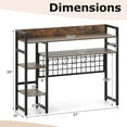 thumbnail image 3 of Costway Desk Shelf 4-Tier Desktop Display Rack with Metal Grid Panel & 6 Hooks Brown, 3 of 10