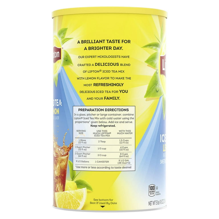 Lipton Lemon Iced Tea with Sugar Mix (89.8 oz.) - Walmart.com