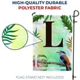 thumbnail image 5 of America Forever Tropical Summer Monogram Garden Flag Letter L 12.5 x 18 inches Palm Leaves Hibiscus Coastal Bird Double Sided Vertical Outdoor Yard Lawn Decorative Red Floral Garden Flag, 5 of 5