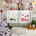 thumbnail image 6 of 2 Pack Valances for Windows, Independence Day Window Valances for Living Room/Bedroom/Bathroom, Cow Patriotic Usa Flag Firework Floral Light Filtering Kitchen Curtain Valance 54"W x18" L, 6 of 9