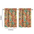 thumbnail image 4 of Paisley Design Kitchen Curtains - Vintage Paisley Design Tier Cafe Curtains for Bathroom Living RV Rod Pocket Window Drapes 36 Inch 2 Panels Set 28"x36" 2 Panels Window Treatment Tiers, 4 of 4