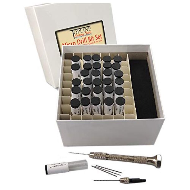 TopLine Tools 72 Piece Micro Drill Bit Set with Pin Vise and Chuck