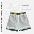 thumbnail image 3 of FORMRS Boys Swim Trunks Quick Dry Mesh Liner Boardshorts Sizes XS-XL, Floral Orange Pattern, 3 of 7