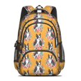 thumbnail image 2 of Boston Terrier and Floral Orange Pattern Backpack for School, Cute School Bag with Adjustable Shoulder Straps and Padded Back, 16.9"x12.6"x5.9", 2 of 5