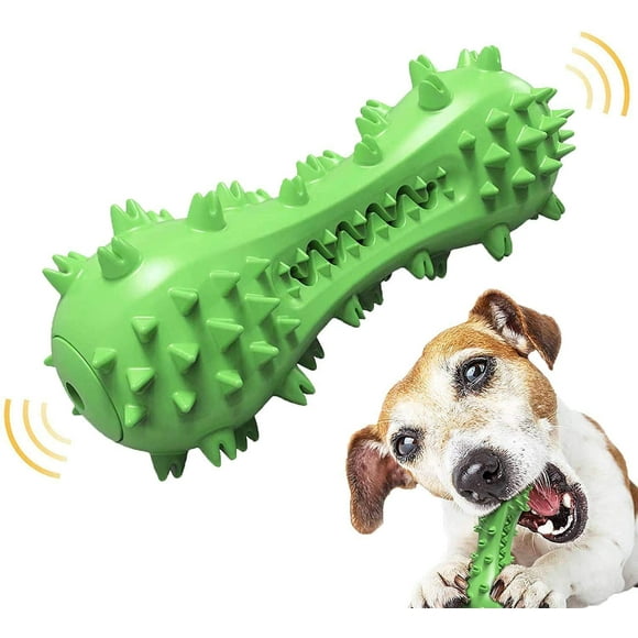 Jouets à Mâcher pour Chien, Jouets Molaires Qui Couinent, Brosses à Dents pour Petits et Moyens Chiens, Brosses à Dents en Caoutchouc de Qualité Alimentaire pour Soins Bucco-Dentaires (Vert)