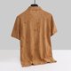 thumbnail image 4 of Blusa y camisa de manga corta con cuello vuelto para hombre, color liso, estilo europeo y americano, estilo moderno, con solapa desgastada, blusa de manga corta para hombre, poliéster., 4 of 5