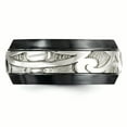 thumbnail image 4 of Edward Mirell Black Ti & Sterling Silver Inlay Polished Scroll Ring Size 13, 4 of 4
