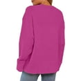 thumbnail image 6 of zaveiop Women's Oversized Sweaters Fuzzy Chunky Warm Pullover Sweater (Hot Pink, L), 6 of 7