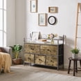 thumbnail image 6 of VECELO Fabric Dresser with 5-Drawer for Bedroom Chest of Drawers Storage Dresser, Furniture Dresser Industrial Modern Dresser for Hallway Entryway, Gray, 6 of 10