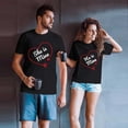 thumbnail image 5 of ZCFZJW He/She is Mine Couple T-Shirts for Women Men Valentine's Day Casual Short Sleeve Round Neck Couples Matching Shirts Holiday Outfits Tops Black Women-XL, 5 of 6