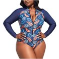 thumbnail image 4 of Feimerou Womens Plus Size Swimsuit One Piece Tummy Control Bathing Suit Modest Curvy Zipper Full Coverage Slimming Wetsuit Surfing Swimwear Valentine'S Day Gifts, 4 of 8